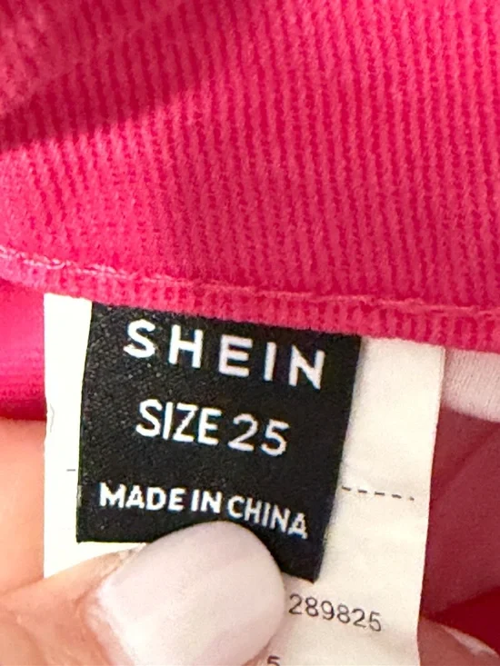 LIKE NEW! Women's SHEIN Pink Denim High Waisted Distressed Star Jeans - 25 - Picture 9 of 9